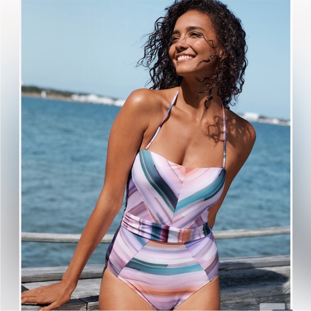 La Blanca Ocean Tides bandeau one-piece